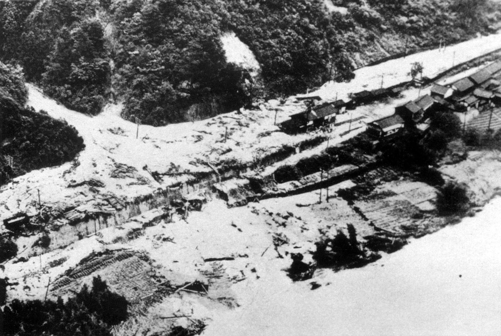 現在のJR大河原駅付近(当事の被災状況)
