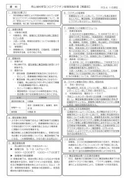 南山城村新型コロナワクチン接種実施計画【概要版】